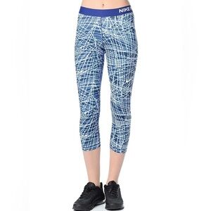 Nike Pro Cool Tracer Capri 3/4 Tights Deep Royal Blue/Game Royal/White